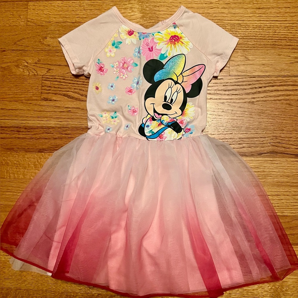 Perfect for Halloween! Disney Girls Dress / Size 6/6X Minnie Pink Floral Tulle